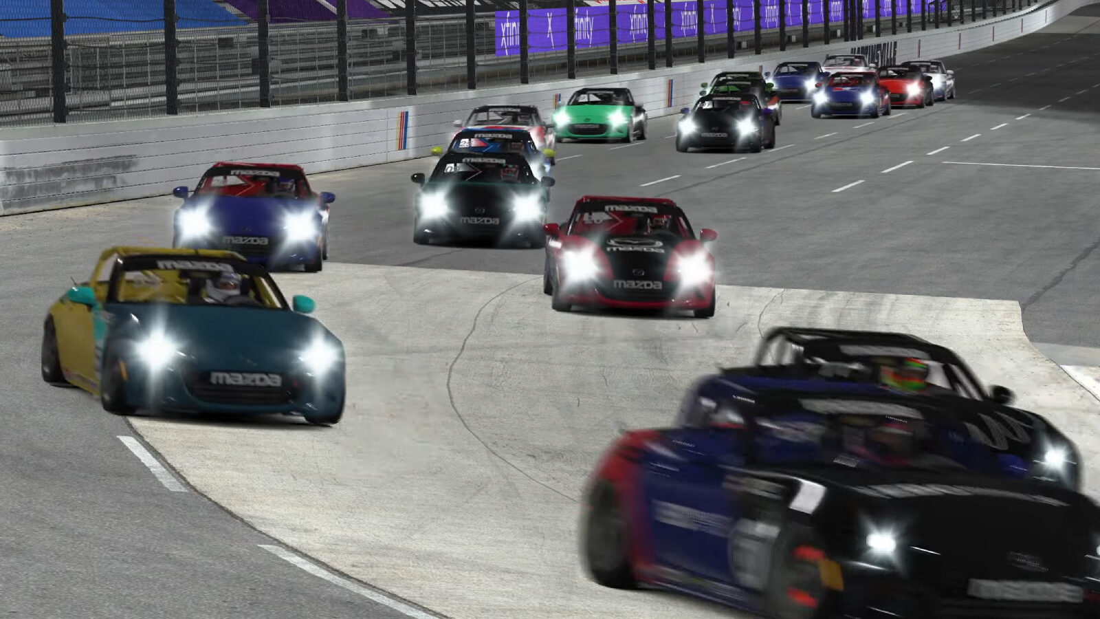 Maxda MX-5 Cup cars at Martinsville Speedway.