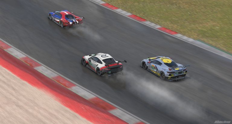 iRacing GTE cars racing in wet conditions Season 2 2026