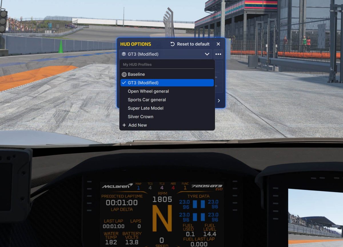 New HUD Layout Profiles feature in iRacing Season 2 2026