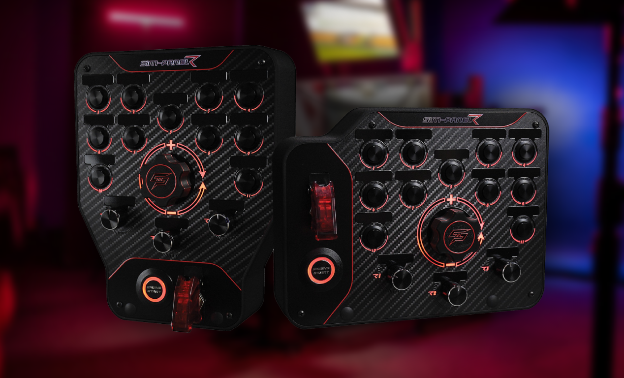 Sim racing button box panel