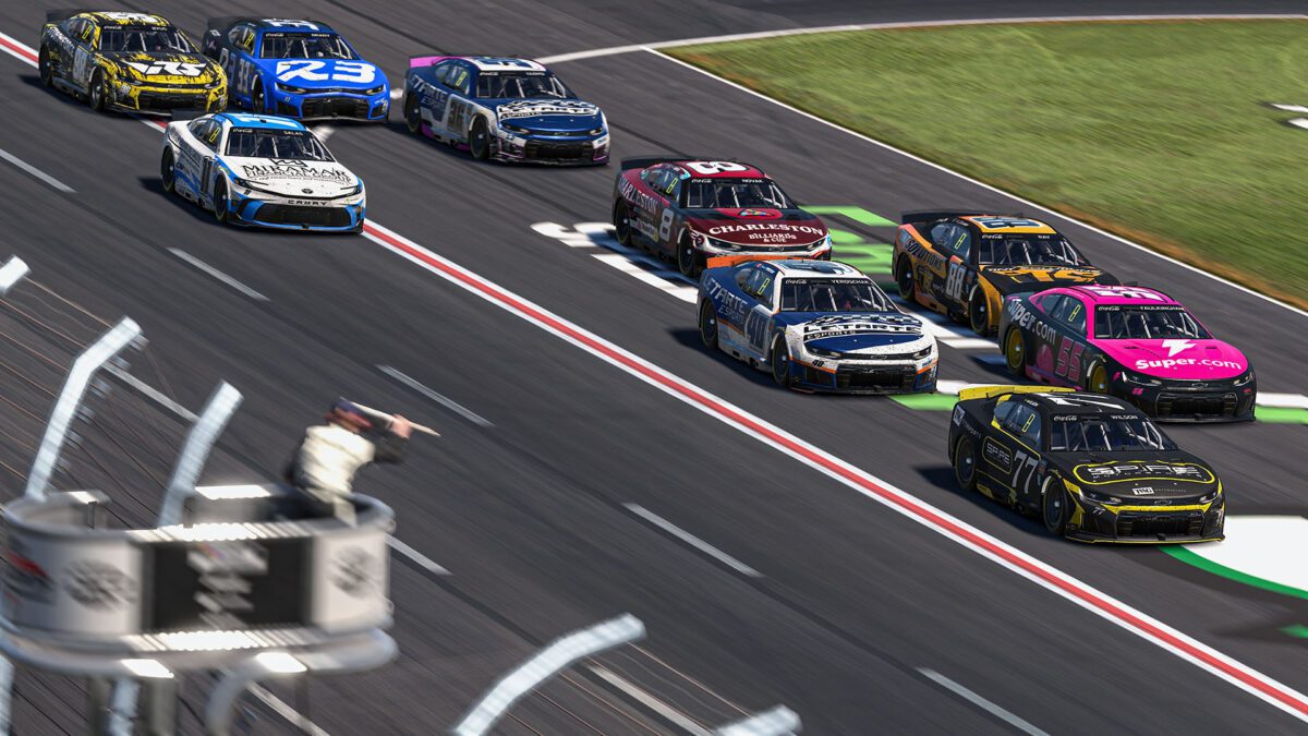 eNASCAR Race 2 at EchoPark Speedway 2026 door-to-door racing