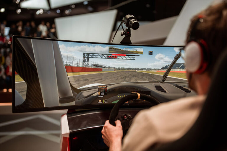 iRacing Porsche on track demonstrating how iRacing lap times are determined by cornering speed not top speed