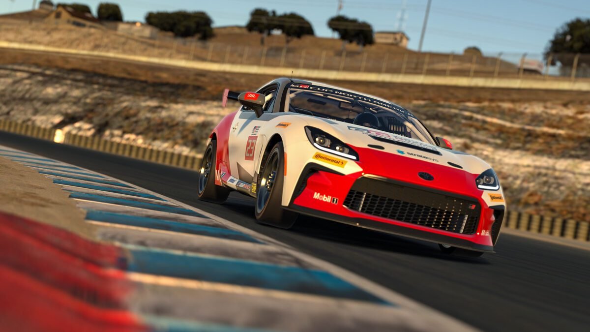 iRacing Toyota GR86 Cup on circuit, an ideal car for methodically learning a new iRacing track layout and building braking references