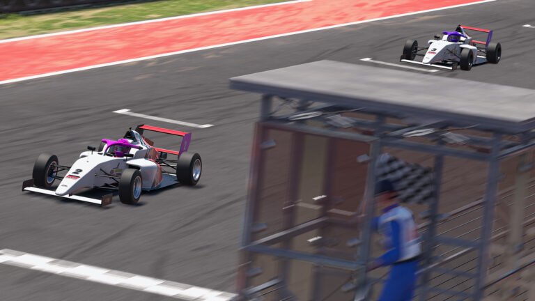 Close iRacing wheel-to-wheel racing at Circuit of the Americas, the type of full-grid session Season 4 physics multithreading is designed to speed up