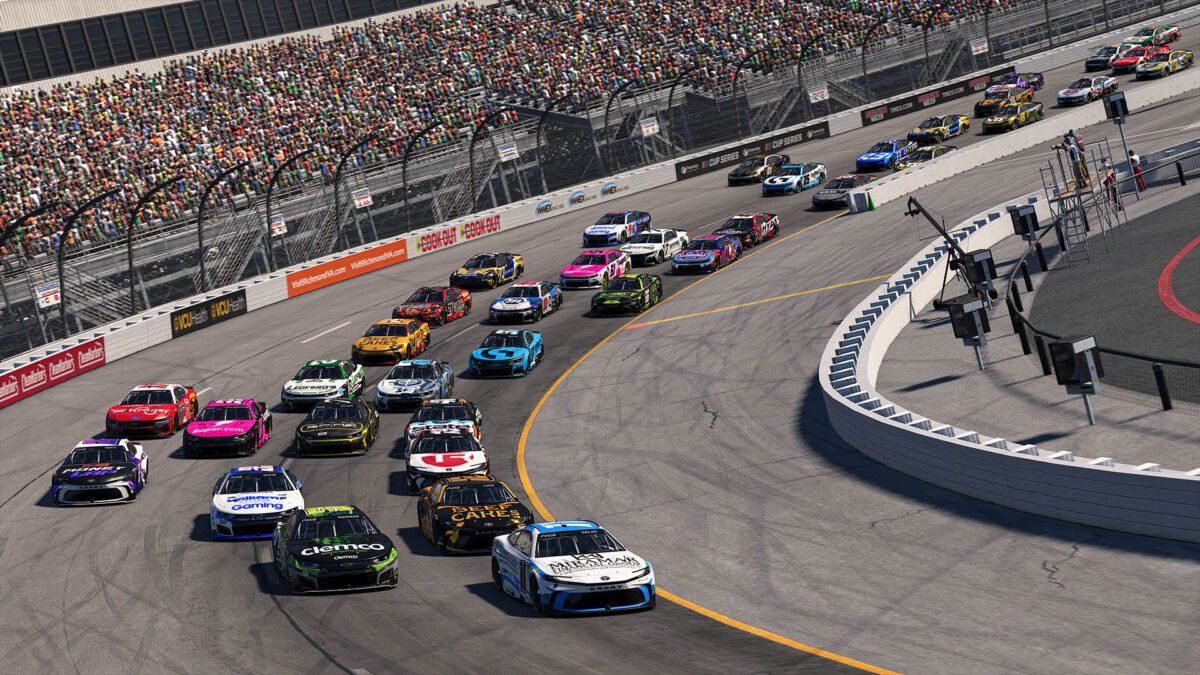 Racing action at Richmond Raceway in the eNASCAR Coca-Cola iRacing Series Race 8 main event, 2026