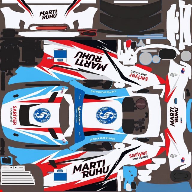 Ailivery sample livery showing AI-generated sim racing paint scheme