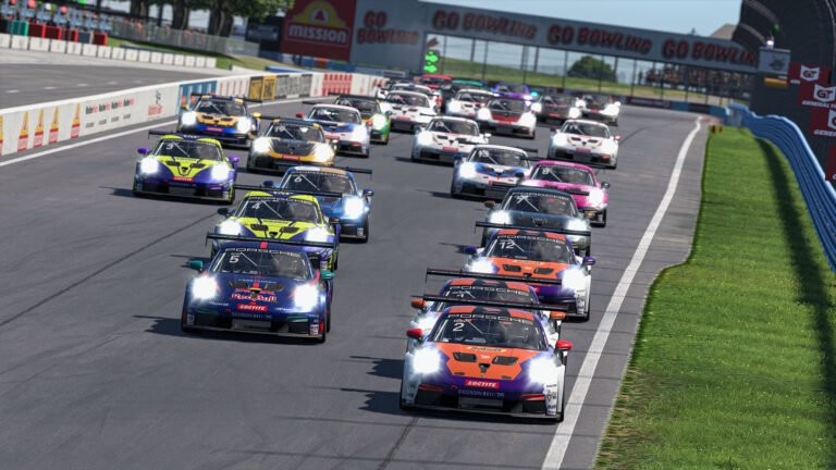 Porsche Esports Supercup race action at Watkins Glen during the Americas regional round