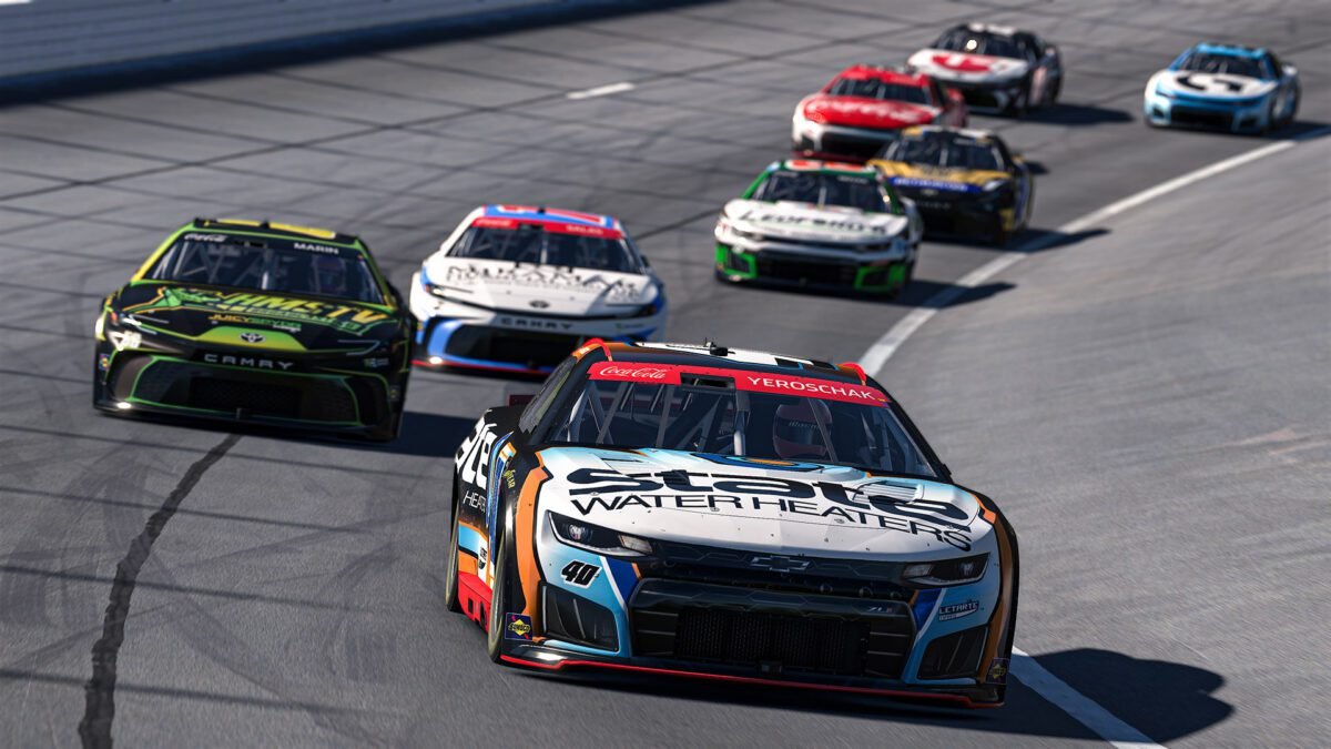 eNASCAR Coca-Cola Series race action at Kansas Speedway 2026